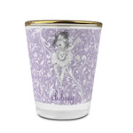 Ballerina Glass Shot Glass - 1.5 oz - with Gold Rim - Set of 4 (Personalized)