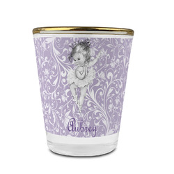 Ballerina Glass Shot Glass - 1.5 oz - with Gold Rim - Set of 4 (Personalized)