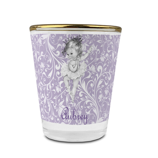 Ballerina Glass Shot Glass - With gold rim - FRONT