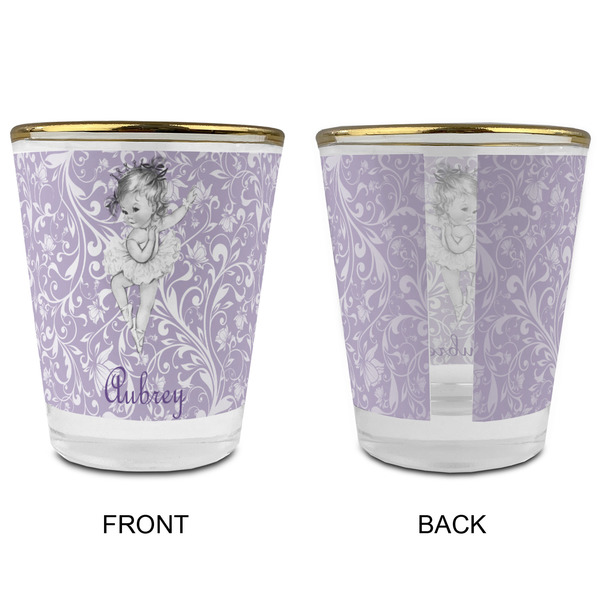 Ballerina Glass Shot Glass - with gold rim - APPROVAL