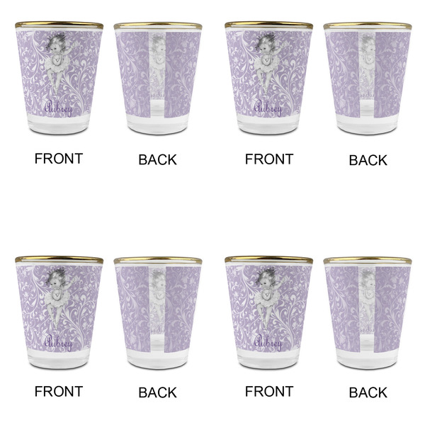 Ballerina Glass Shot Glass - with gold rim - Set of 4 - APPROVAL