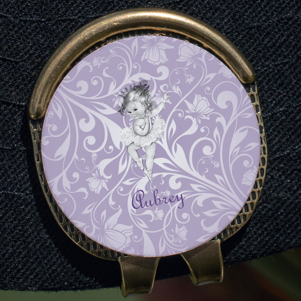 Ballerina Golf Ball Marker Hat Clip - Gold - Close Up
