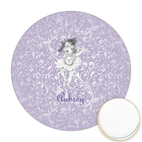 Custom Ballerina Printed Cookie Topper - Round (Personalized)