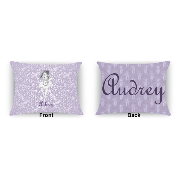 Ballerina  Indoor Rectangular Burlap Pillow (Front and Back)
