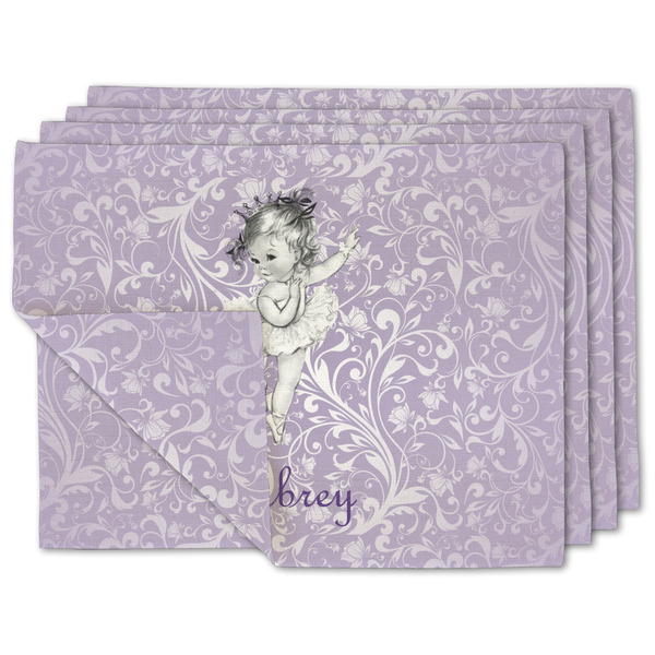 Custom Ballerina Double-Sided Linen Placemat - Set of 4 w/ Name or Text