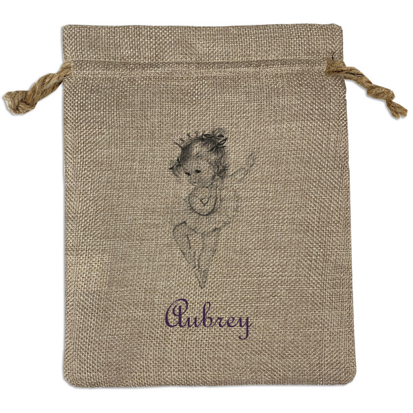 Custom Ballerina Medium Burlap Gift Bag - Front (Personalized)