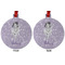 Ballerina Metal Ball Ornament - Front and Back