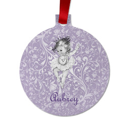 Ballerina Metal Ball Ornament - Double Sided w/ Name or Text