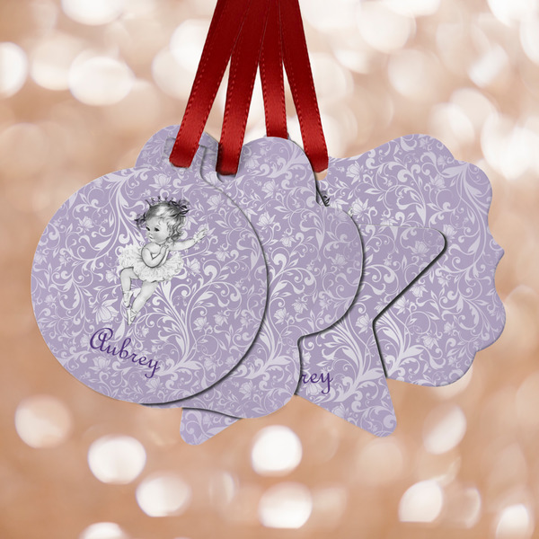 Custom Ballerina Metal Ornaments - Double Sided w/ Name or Text