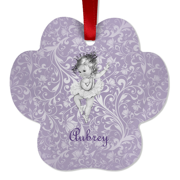 Custom Ballerina Metal Paw Ornament - Double Sided w/ Name or Text