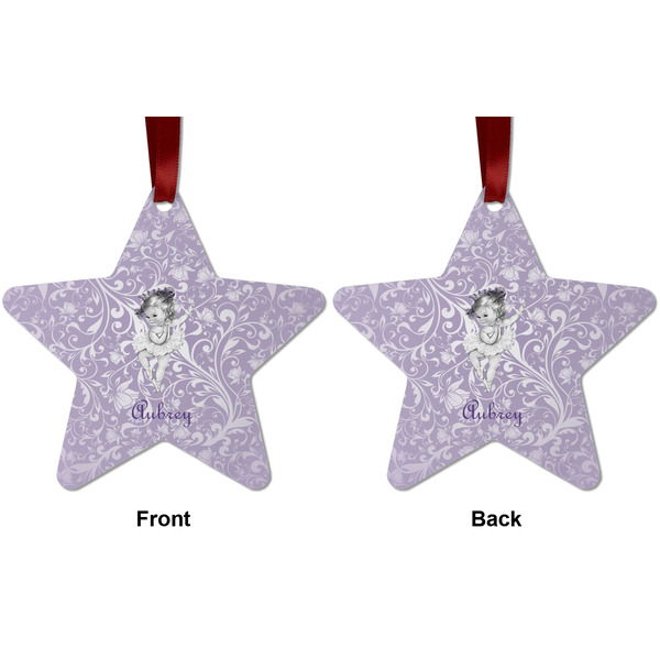 Ballerina Metal Star Ornament - Front and Back