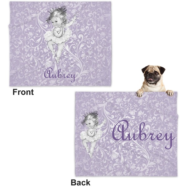 Ballerina Microfleece Dog Blanket - Large- Front & Back