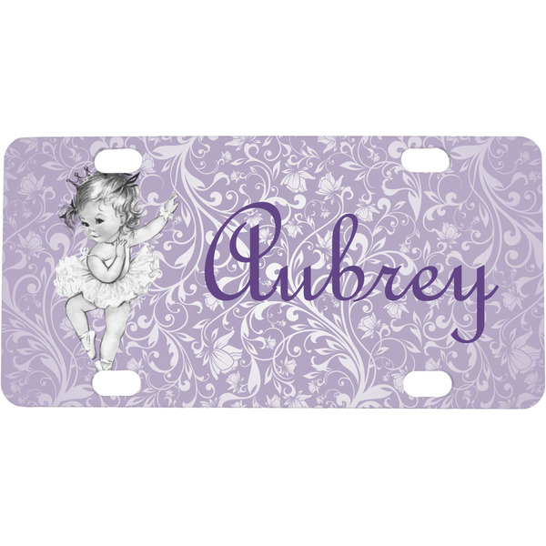 Custom Ballerina Mini / Bicycle License Plate (4 Holes) (Personalized)