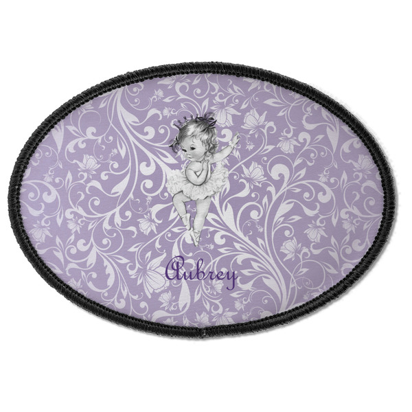 Custom Ballerina Iron On Oval Patch w/ Name or Text