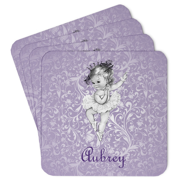 Custom Ballerina Paper Coasters w/ Name or Text