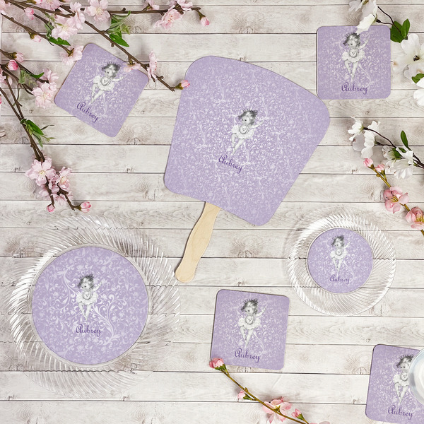 Ballerina Party Supplies Combination Image - All items - Plates, Coasters, Fans