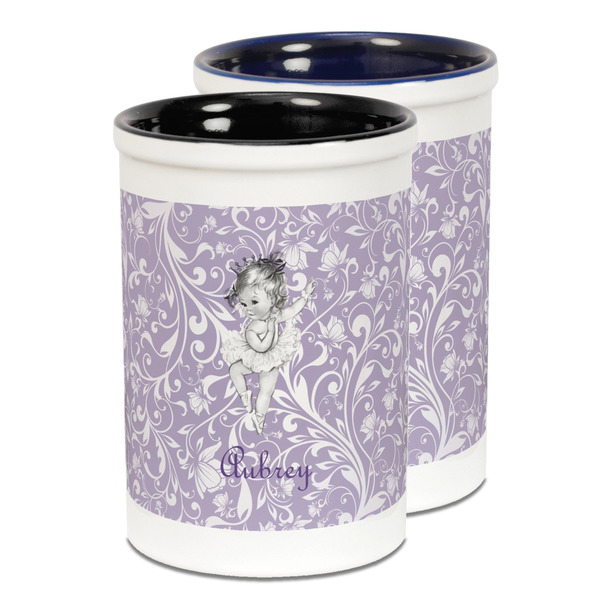 Custom Ballerina Ceramic Pencil Holder - Large