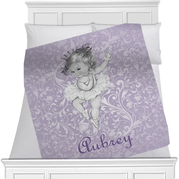 Custom Ballerina Minky Blanket - Twin / Full - 80"x60" - Single Sided (Personalized)