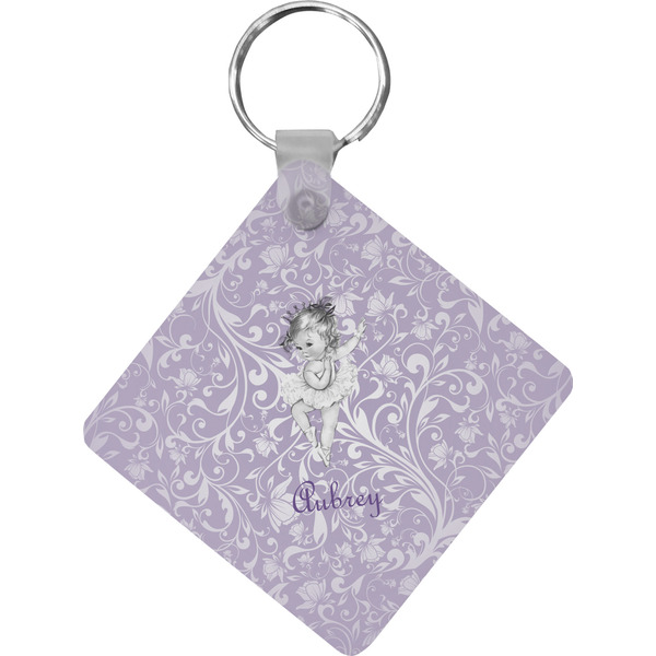 Custom Ballerina Diamond Plastic Keychain w/ Name or Text