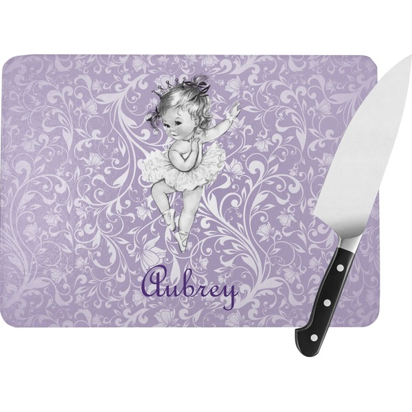 Custom Ballerina Rectangular Glass Cutting Board (Personalized)