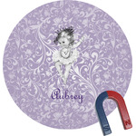 Ballerina Round Fridge Magnet (Personalized)
