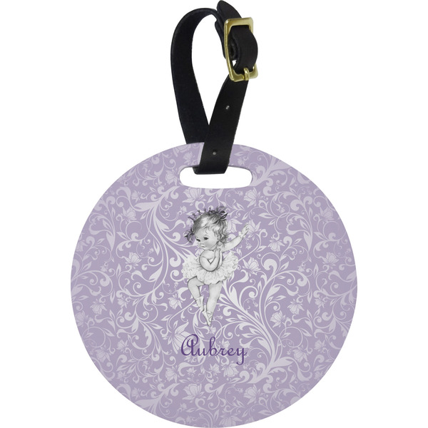 Custom Ballerina Plastic Luggage Tag - Round (Personalized)