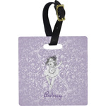Ballerina Plastic Luggage Tag - Square w/ Name or Text