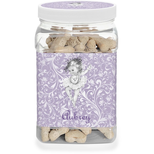 Custom Ballerina Dog Treat Jar (Personalized)