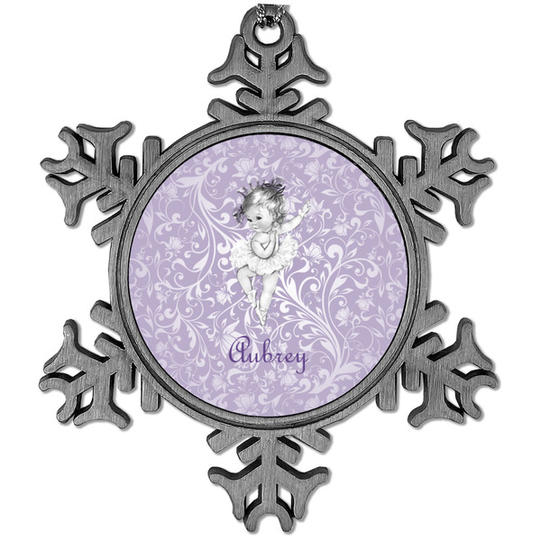 Custom Ballerina Vintage Snowflake Ornament (Personalized)