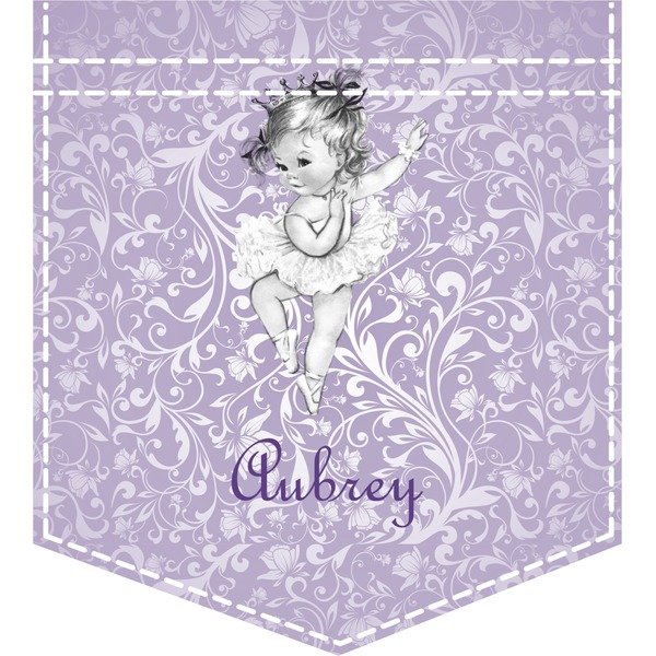 Custom Ballerina Iron On Faux Pocket (Personalized)