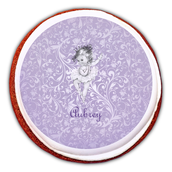 Ballerina Printed Icing Circle - Large - On Cookie