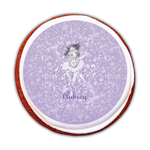 Ballerina Printed Icing Circle - Medium - On Cookie