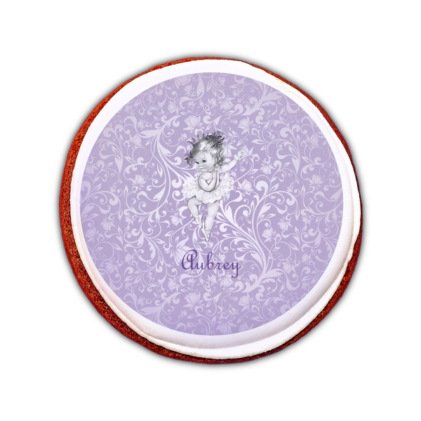 Ballerina Printed Icing Circle - Small - On Cookie