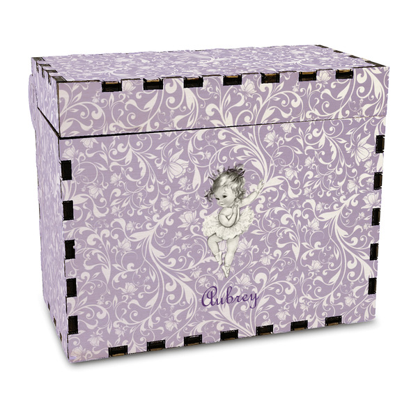 Custom Ballerina Wood Recipe Box - Full Color Print (Personalized)