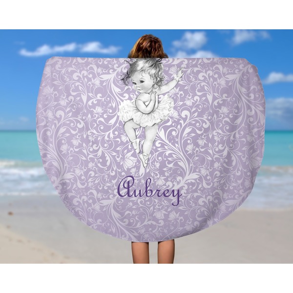 Ballerina Round Beach Towel - In Use