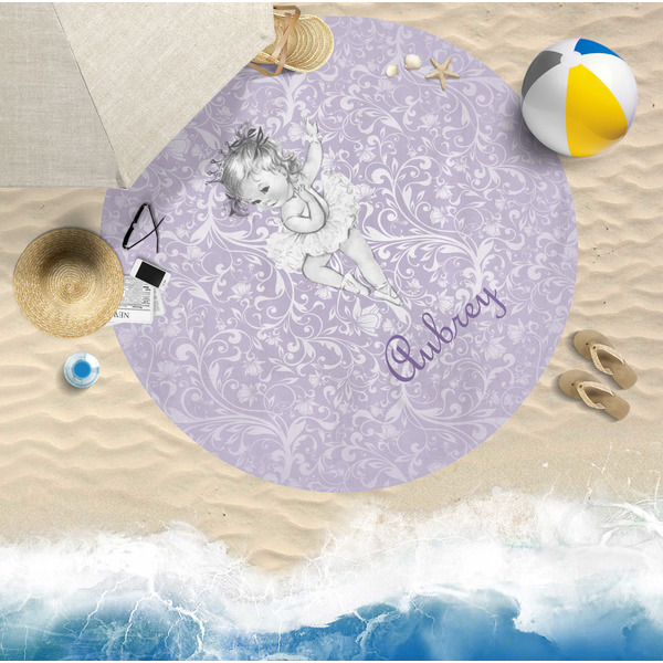 Ballerina Round Beach Towel Lifestyle