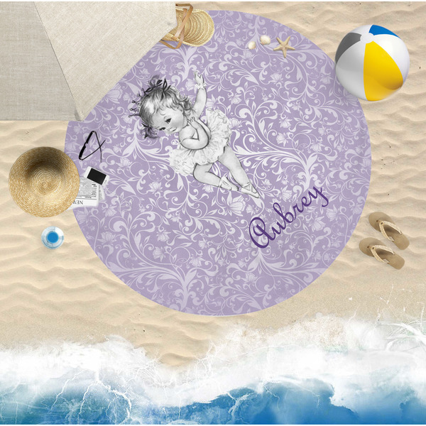 Ballerina Round Beach Towel Lifestyle