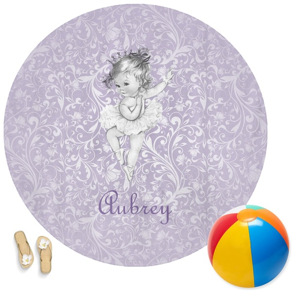 Custom Ballerina Round Beach Towel (Personalized)