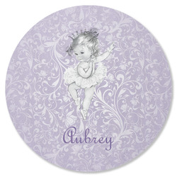 Ballerina Round Rubber Backed Coaster (Personalized)