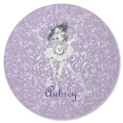 Ballerina Round Rubber Backed Coaster (Personalized)