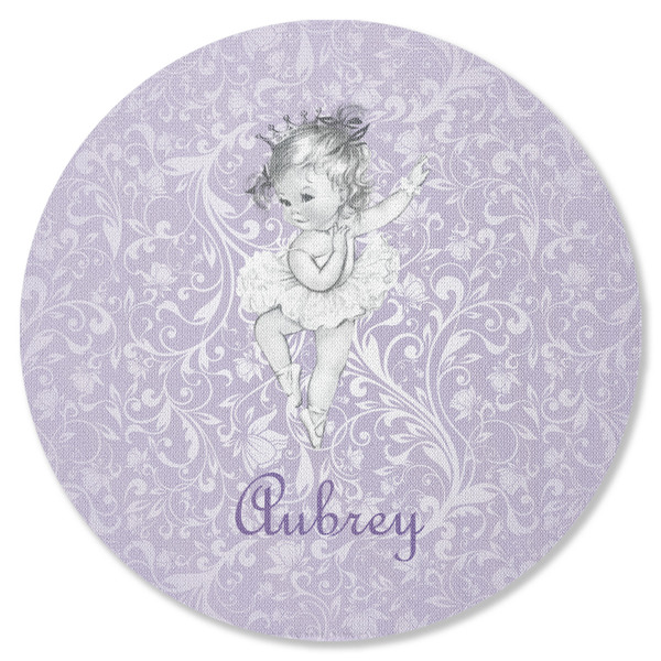 Custom Ballerina Round Rubber Backed Coaster (Personalized)