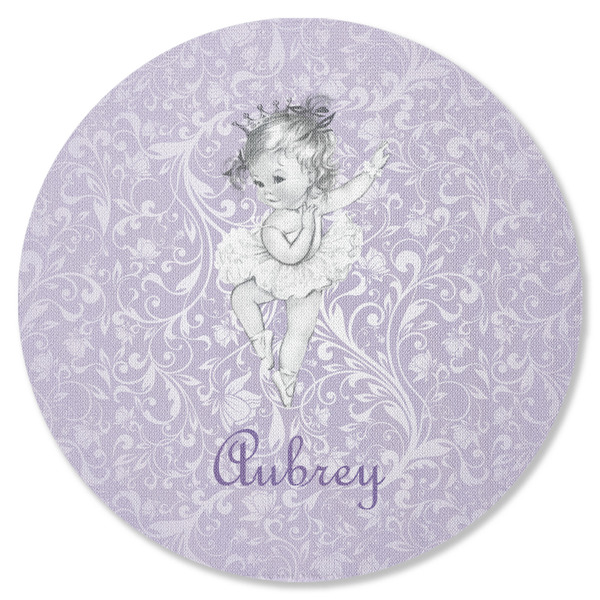 Ballerina Round Coaster Rubber Back - Single
