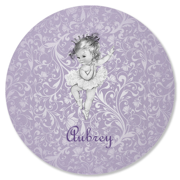 Ballerina Round Coaster Rubber Back - Single