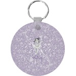 Ballerina Round Plastic Keychain (Personalized)