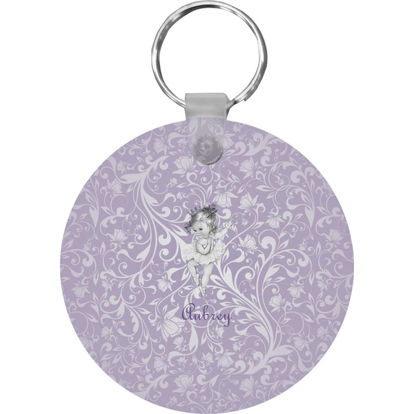 Custom Ballerina Round Plastic Keychain (Personalized)
