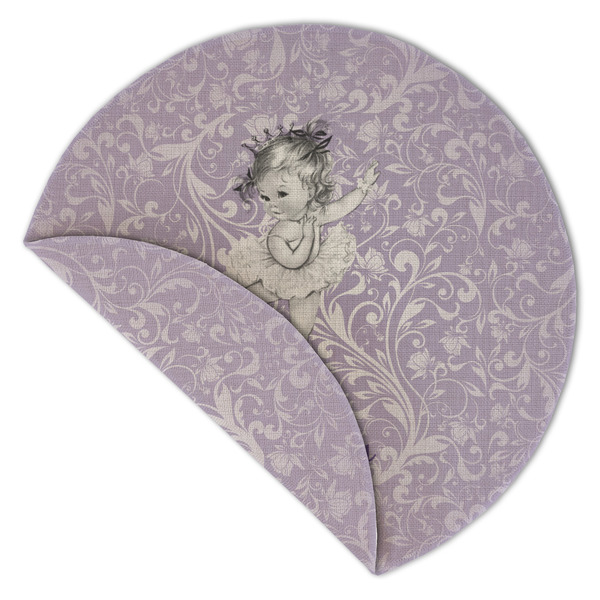 Ballerina Round Linen Placemats - Front (folded corner double sided)