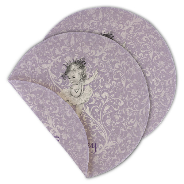 Ballerina Round Linen Placemats - MAIN (Double-Sided)