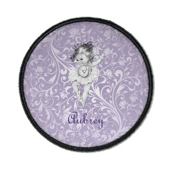 Ballerina Iron On Round Patch w/ Name or Text