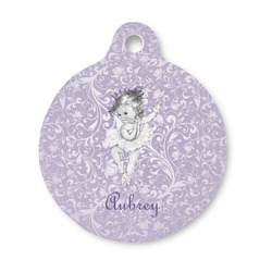 Ballerina Round Pet ID Tag - Small (Personalized)