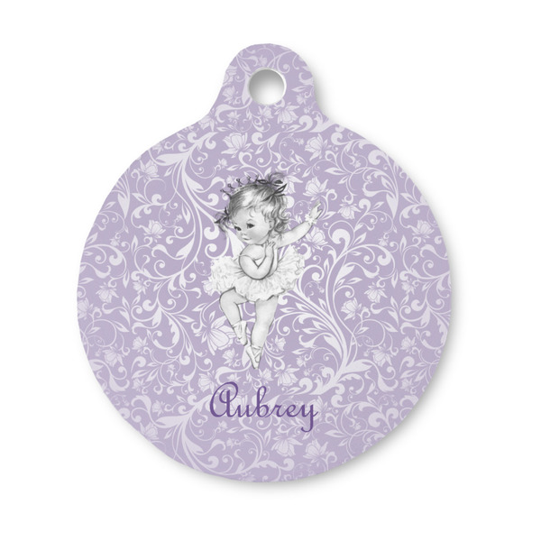 Custom Ballerina Round Pet ID Tag - Small (Personalized)